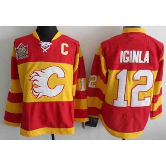 Calgary Flames 12 Jarome Iginla Red Heritage Classic Jerseys